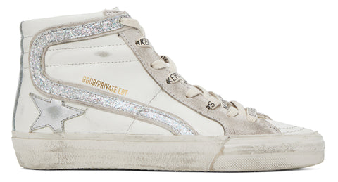 Golden Goose Slide White Glitter