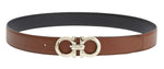 Ferragamo Gancini Brown Black Reversible Belt