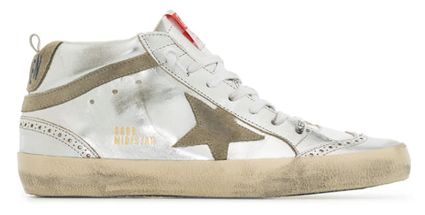 Golden Goose Mid Star Silver Laminated