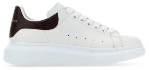 Alexander McQueen Oversized White Burgundy Sneakers