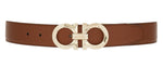 Ferragamo Gancini Brown Black Reversible Belt