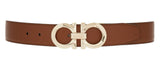 Ferragamo Gancini Brown Black Reversible Belt