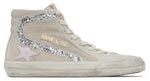 Golden Goose Slide Beige Glitter