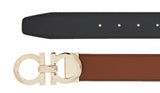 Ferragamo Gancini Brown Black Reversible Belt