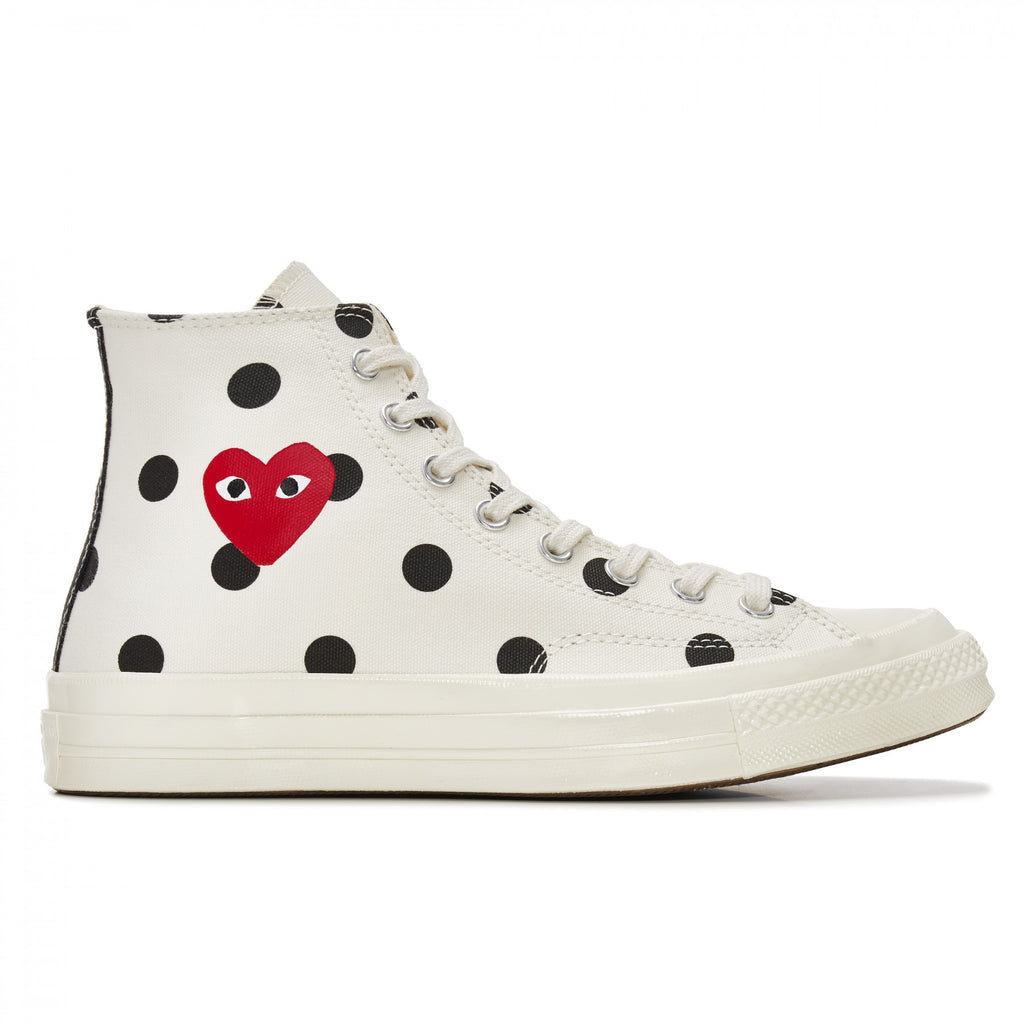 Play Converse Comme des Garcons High Top Polka Dot White