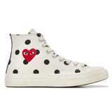 Play Converse Comme des Garçons High Top Polka Dot White