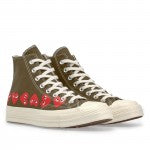 Play Converse Comme des Garçons Multi-Heart High Top Khaki