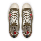 Play Converse Comme des Garçons Multi-Heart High Top Khaki