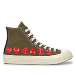 Play Converse Comme des Garçons Multi-Heart High Top Khaki