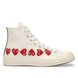 Play Converse Comme des Garçons Multi-Heart High Top White