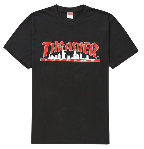 Supreme X Thrasher Skyline Black Tee