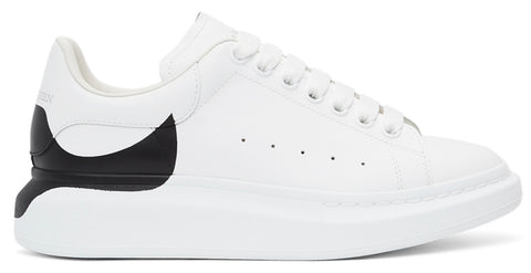 Alexander McQueen Oversized White Black Dropped Heel Sneakers