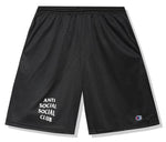 Anti Social Social Club X Champion Black Sports Shorts