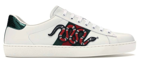 Gucci Ace Snake White Leather Sneakers