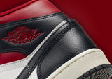 Jordan 1 Mid Black Sail Gym Red