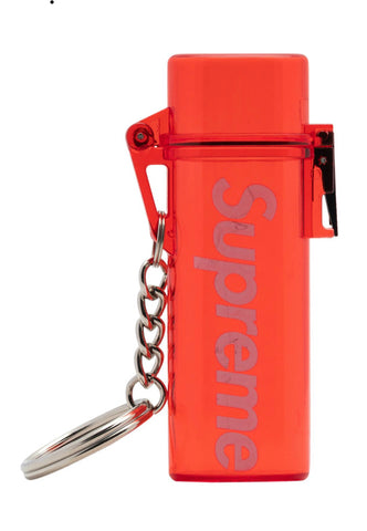 Supreme Waterproof Lighter Case Red Keychain